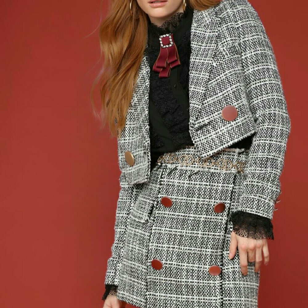 Cardi B × Fashion Nova Check The Resume tweed set